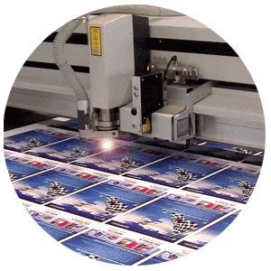 Laser cutting of printed textile